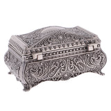 Maxbell Retro Rectangle Jewelry Box Flower Sculpture Trinkets Chest Jewelry Case