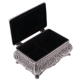 Maxbell Retro Rectangle Jewelry Box Flower Sculpture Trinkets Chest Jewelry Case