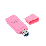 Maxbell 2-in-1 USB 2.0 OTG Multi Memory Card Reader for MicroSD SD SDHC SDXC Pink