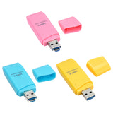 Maxbell 2-in-1 USB 2.0 OTG Multi Memory Card Reader for MicroSD SD SDHC SDXC Pink