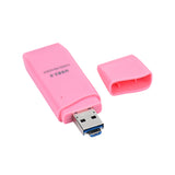 Maxbell 2-in-1 USB 2.0 OTG Multi Memory Card Reader for MicroSD SD SDHC SDXC Pink