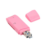 Maxbell 2-in-1 USB 2.0 OTG Multi Memory Card Reader for MicroSD SD SDHC SDXC Pink