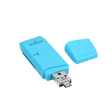 Maxbell 2-in-1 USB 2.0 OTG Multi Memory Card Reader for MicroSD SD SDHC SDXC Blue