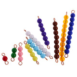 Maxbell Montessori 10pcs 1-10 Numbers Beads Bars Kids Learn Math Educational Intelligence Development Toy Gift