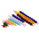 Maxbell Montessori 10pcs 1-10 Numbers Beads Bars Kids Learn Math Educational Intelligence Development Toy Gift