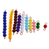 Maxbell Montessori 10pcs 1-10 Numbers Beads Bars Kids Learn Math Educational Intelligence Development Toy Gift