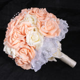 Maxbell Artificial Flowers Simulation Bridesmaids Bouquet Wedding Home Decor Beige