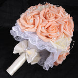 Maxbell Artificial Flowers Simulation Bridesmaids Bouquet Wedding Home Decor Beige