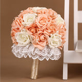 Maxbell Artificial Flowers Simulation Bridesmaids Bouquet Wedding Home Decor Beige