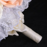 Maxbell Artificial Flowers Simulation Bridesmaids Bouquet Wedding Home Decor Beige