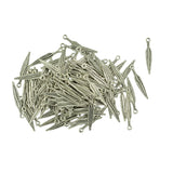 Maxbell 100 Pieces Tibetan Silver 3D Long Feather Charms Pendants Jewelry DIY Making