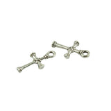 Maxbell 50 Pieces Tibetan Silver 3D Cathelic Religous Cross knot Charms Pendants DIY