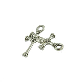 Maxbell 50 Pieces Tibetan Silver 3D Cathelic Religous Cross knot Charms Pendants DIY