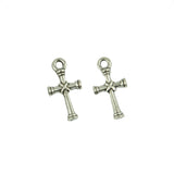 Maxbell 50 Pieces Tibetan Silver 3D Cathelic Religous Cross knot Charms Pendants DIY