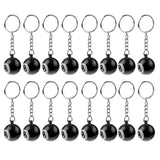 Maxbell 16 Pieces Eight (8) Ball Key Chains / Billiards Pool Key Chain 25mm Black