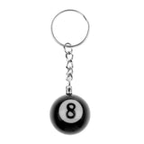 Maxbell 16 Pieces Eight (8) Ball Key Chains / Billiards Pool Key Chain 25mm Black