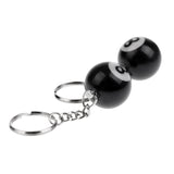 Maxbell 16 Pieces Eight (8) Ball Key Chains / Billiards Pool Key Chain 25mm Black