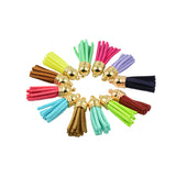 Maxbell Lot of 12Pcs Multi Color 35mm Suede Tassel for Keychain Cellphone Straps Jewelry Charms Leather Tassels DIY Accessories