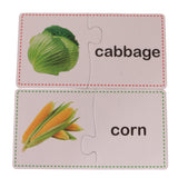 Maxbell 30 Sets Vegetables Cognitive Card Puzzles Self-Correcting Jigsaw Baby Learning Funny Toy Games