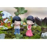 Maxbell 2 pairs Boys and Girls Mini Statue Bonsai Fairy Garden Micro Landscape Decor