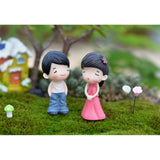 Maxbell 2 pairs Boys and Girls Mini Statue Bonsai Fairy Garden Micro Landscape Decor