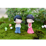 Maxbell 2 pairs Boys and Girls Mini Statue Bonsai Fairy Garden Micro Landscape Decor