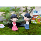 Maxbell 2 pairs Boys and Girls Mini Statue Bonsai Fairy Garden Micro Landscape Decor