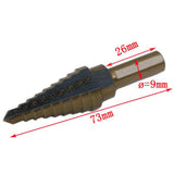 Maxbell 5pcs Titanium HSS Cone Step Drill Bit Set Imperial 1/4" 3/16" 1/2" Hex Shank