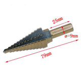 Maxbell 5pcs Titanium HSS Cone Step Drill Bit Set Imperial 1/4" 3/16" 1/2" Hex Shank