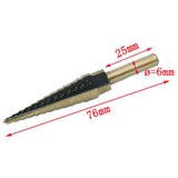 Maxbell 5pcs Titanium HSS Cone Step Drill Bit Set Imperial 1/4" 3/16" 1/2" Hex Shank