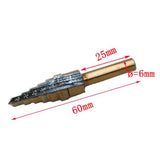 Maxbell 5pcs Titanium HSS Cone Step Drill Bit Set Imperial 1/4" 3/16" 1/2" Hex Shank