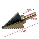 Maxbell 5pcs Titanium HSS Cone Step Drill Bit Set Imperial 1/4" 3/16" 1/2" Hex Shank