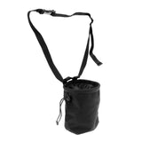 Maxbell 4.1" x 5.8" Black Cylindrical Waterproof Strong Nylon Climbing Bouldering Gym Chalk Powder Bag with Adjustable Waist Belt & Drawstring Closure