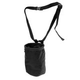 Maxbell 4.1" x 5.8" Black Cylindrical Waterproof Strong Nylon Climbing Bouldering Gym Chalk Powder Bag with Adjustable Waist Belt & Drawstring Closure