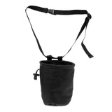 Maxbell 4.1" x 5.8" Black Cylindrical Waterproof Strong Nylon Climbing Bouldering Gym Chalk Powder Bag with Adjustable Waist Belt & Drawstring Closure