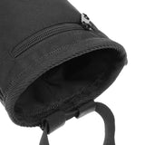 Maxbell 4.1" x 5.8" Cylindrical Oxford Cloth Rock Climbing Chalk Bag with Zipper Pocket & Drawstring + Adjustable Waist Belt - Black