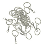 Maxbell 30 Pieces Alloy Split Keyring with Chains 28mm