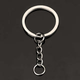 Maxbell 30 Pieces Alloy Split Keyring with Chains 28mm