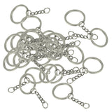 Maxbell 30 Pieces Alloy Split Keyring with Chains 28mm