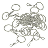 Maxbell 30 Pieces Alloy Split Keyring with Chains 28mm