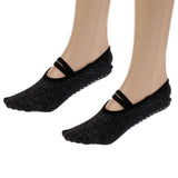 Maxbell Cotton Socks Non Slip Low Cut Yoga Socks Barre Socks for Yoga Pilates Black