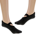 Maxbell Cotton Socks Non Slip Low Cut Yoga Socks Barre Socks for Yoga Pilates Black