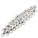 Maxbell Gorgeous Diamante Trim Motif Rhinestone Bridal Applique for Wedding Dress Decor Hot Fix or Sew On
