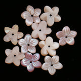 Maxbell 10 Pieces Beautiful Pink Natural Freshwater Shell Charms Beads for DIY Jewelry Making Flower Shape