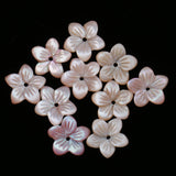 Maxbell 10 Pieces Beautiful Pink Natural Freshwater Shell Charms Beads for DIY Jewelry Making Flower Shape