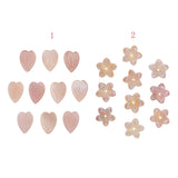 Maxbell 10 Pieces Beautiful Pink Natural Freshwater Shell Charms Beads for DIY Jewelry Making Flower Shape