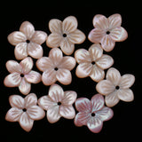 Maxbell 10 Pieces Beautiful Pink Natural Freshwater Shell Charms Beads for DIY Jewelry Making Flower Shape