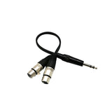 Maxbell Male to Female XLR to 6.35mm Female Stereo Jack 3 Pin XLR Mic Cable Cord 1ft