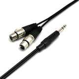 Maxbell Male to Female XLR to 6.35mm Female Stereo Jack 3 Pin XLR Mic Cable Cord 1ft