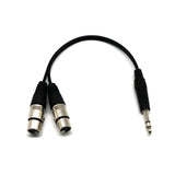 Maxbell Male to Female XLR to 6.35mm Female Stereo Jack 3 Pin XLR Mic Cable Cord 1ft